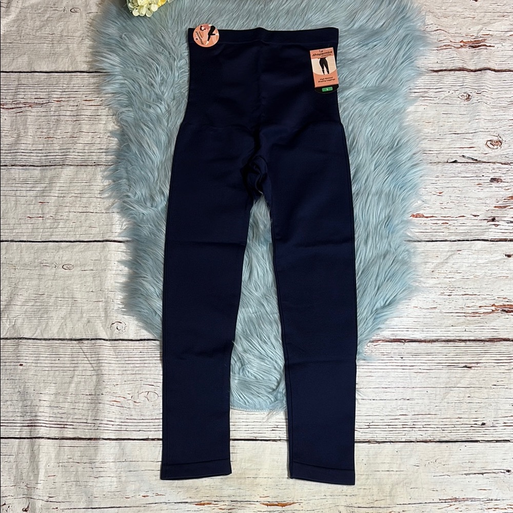 NWT Shapermint Essentials High Waisted Shaping Leggings Navy Sz L